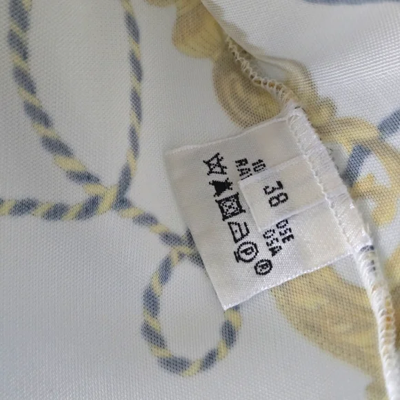 Hermès Paris Haut Decollete Manches Court Key And Tassel Print Shirt Size 38/US6 - Picture 5 of 7